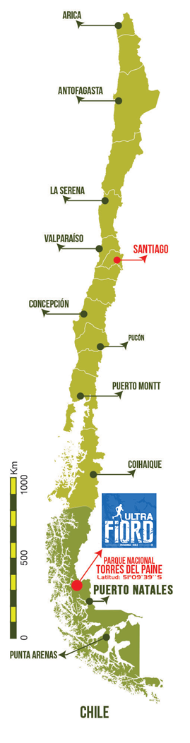 Ultra Fiord Mapa General de Chile 2021 Patagonia, Chile